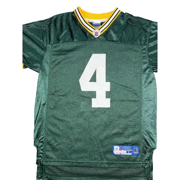 Vintage Reebok NFL Green Bay Packers Brett Favre #4 Jersey‎ Youth Size L 14-16 - Picture 2 of 10